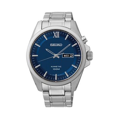 Men's kinetic silver bracelet watch smy159p1